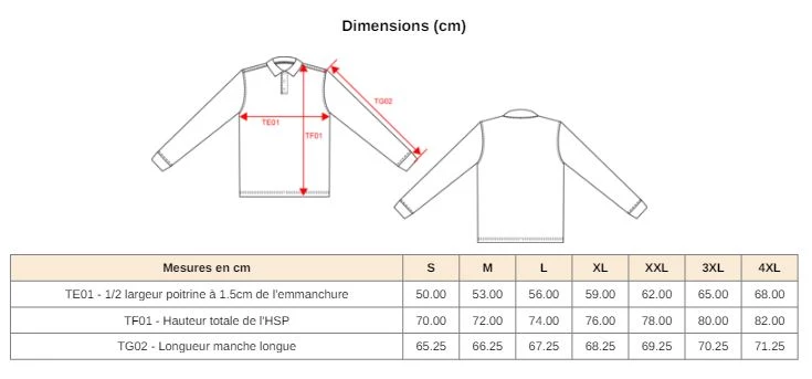 Polo Collégien manches longues  gris à  l’unité du 10 ans au XXL