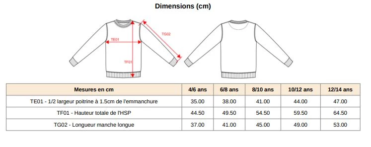 Sweat Ecole Primaire/Maternelle en col rond gris